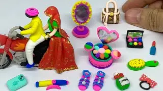 DIY Polymer Clay Miniature Makeup Set for Cute Couple 💄 | Easy Tutorial