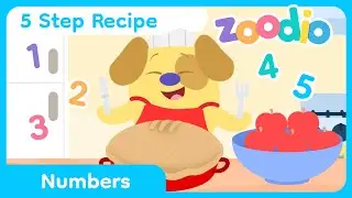 5 Step Recipe | Zoodio | Numbers, Counting, Baking, Shopping and Animal Music for Kids