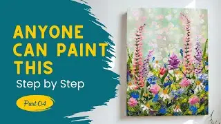 Acrylic Flower Painting Tutorial for Beginners | Easy Canvas Tutorial #04 #acrylicpainting