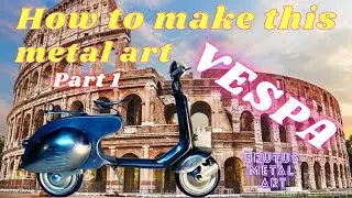 This Vintage Vespa scooter is made bij Brutus Metal Art using cutlery and scrap metal.