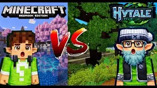 Hytale com mod grafico vs minecraft bedrock visuais vibrantes