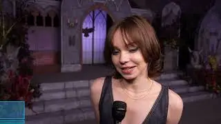 Emma Myers and Joy Sunday Interviews at Graveyard Gala 2025 for Netflix's Wednesday