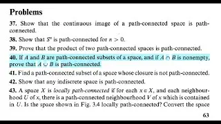 Topology - If A, B are path-connected in a space, A n B is nonempty, then A u B is path-connected