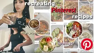 Recreating PINTEREST recipes✨ healthy/high protein meals*🥗  #healthyfood #viral #cooking #pinterest 