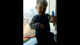 Clive CMK with window crayons. Age 2