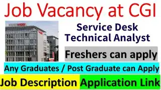 Job Vacancy at CGI | cgi jobs | jobs at cgi | Computer Generated Imagery | analyst jobs | daily jobs