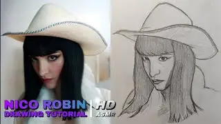 ASMR Drawing Nico Robin Live Action 🌸 Satisfying Pencil Sounds (No Talking)