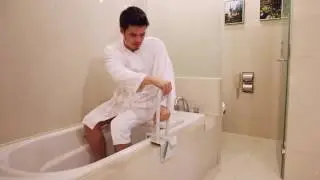 Bathing Aids - Bathtub Rail and Seat for Elderly and Disabled, JCMaster Shower Bench and Grab Bar