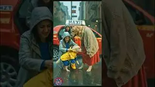 Dog Mom & Puppy Saved from Freezing Rain! 🌧️💔☔ #shorts