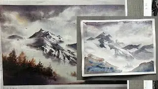 How To Paint Watercolour Mountains - Part 1 - Step By Step Tutorial for Beginners