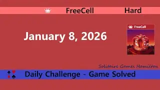Microsoft Solitaire Collection | FreeCell Hard - January 8, 2026 | Daily Challenges