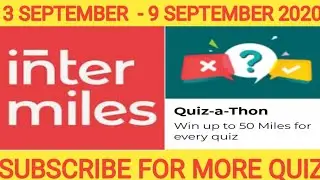 Intermiles weekly Quiz answer 3 September 2020 and win 50 intermiles points