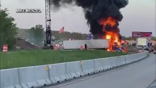 No injuries reported following fiery tractor-trailer crash in Grand Chute