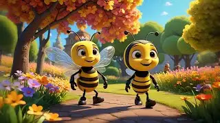 Eight Baby Bees Buzzing by the Tree | Nature & Counting Song for Kids | Rhymes and Early Learning