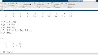 Declaración de matrices en Matlab