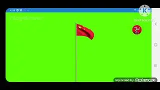 China Flag Waving Green Screen