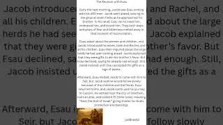 Bible story -The Reunion With Esau. Jacob returns to his homeland.