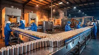 ''Inside a Mega Aluminum Can Factory 🥤 | How Cans Are Made Step by Step''