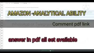 AMAZON | ANALYTICAL ABILITY |New CXQO | ONLINE ASSESSMENT TEST