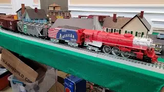 MTH Railking Circus Hudson pulling freight on the Nicholfloyd Railway!