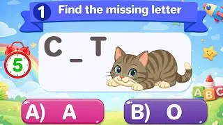 Missing Letters Quiz | Easy Spellings for Kids | Learn A-Z Words