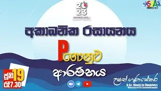 2023 Chemistry Revision - අකාබනික රසායනය P ගොනුව ආරම්භය  සහ Revise Day