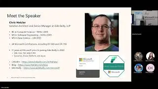 Microsoft fabric Tour Christopher Hetzler | May 31 | Seattle Data, AI & Security