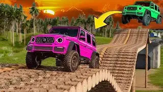 Cars vs Impossible Log Wave Bridge - BeamNG Drive Challenge