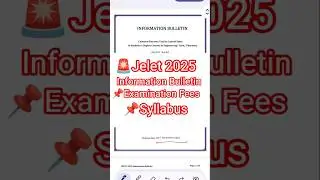 west bengal jelet 2025 syllabus & examination fees | Information Bulletin #jelet2024 #wbjee #jelet