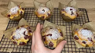 🍒🍒Weiche und fluffige Kirsch Quark MUFFINS! super lecker und verschwindet im Handumdrehen !!
