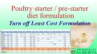 Poultry starter diet formulation without using least cost method