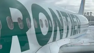 Boarding Frontier Airlines Airbus A320neo(N391FR) at gate A8 at Cleveland Hopkins on New Years Day