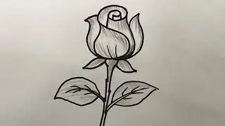 Easy Rose Drawing for Beginners || How to draw a Rose with Letter - S