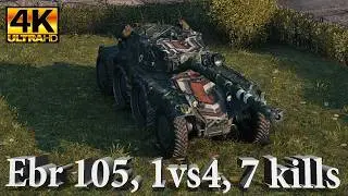 Panhard EBR 105 Video in Ultra HD 4K🔝 1vs4, 7 Kills, 6.4K DMG, 1808 Assist | World of Tanks Best Mom