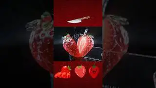 ASMR: Glowing Glass Strawberry Cracks with Every Cut 🔥🍓#trendingreels #shortsvideo #shorts
