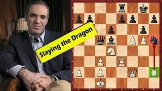 Kasparov Slays The Sicilian Dragon! 3 Rook Sacrifices In One Game