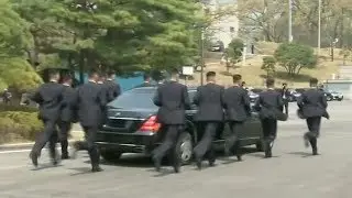 Watch: Kim Jong Un&rsquo;s security guards running beside his car