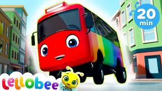 Wheels On The Red Bus! | Lellobee City Farm | Songs and Cartoons | Best Videos for Babies