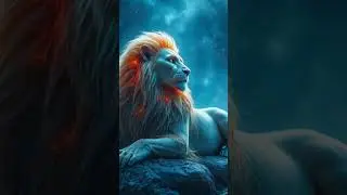 A lion with glowing mane sitting in a mystical cave#ai #magic #amazing #shorts#ytshorts#shortvideo