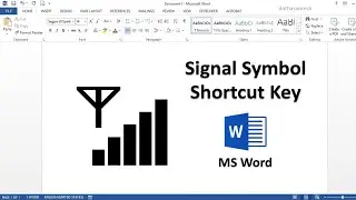 Signal Symbol Shortcut Key In MS Word