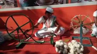 Khadi clothes making process with charkha