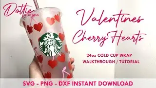 DIY Valentines Cherry Love Hearts Starbucks Cold Cup