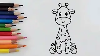 How to Draw a Cute Giraffe Step by Step | Easy Drawing for Kids