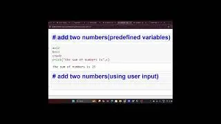 Add two numbers in python#pythontutorial #pythonprogramming #python