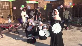 أداء رائع ومميز من طالبات المدرسة القرآنية الخامسة، بمسرحية مؤثرة في الحفل الختامي.( حال المسلمين! )