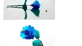 Blue colour Crap paper flower | for beginners step by step part 2