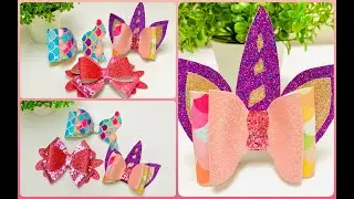 DIY Faux Leather Bows - Unicorn,Flower,Mermaid Tail | 2021 | Inspired from Pinterest | Mom's Corner