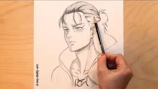 How to Draw Eren Yeager from Attack on Titan | Easy Anime Drawing