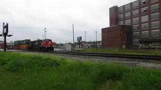 CN 2805 ES44AC With A Intermodal Container Freight Train