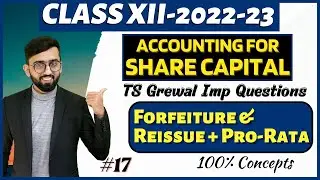Pro Rata + Forfeiture & Reissue of Shares| Most Important Questions |Share Capital Class 12 Accounts